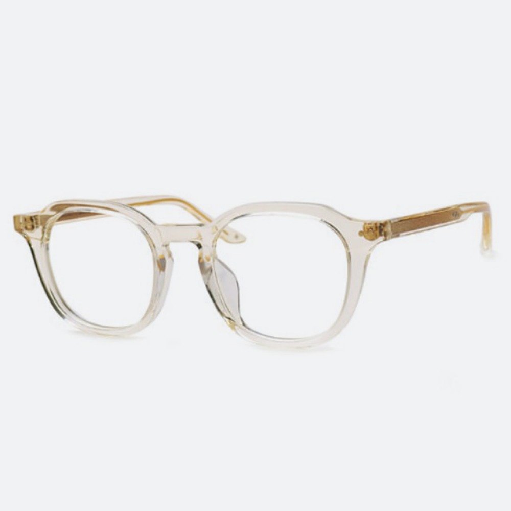 세컨아이즈-류승범 착용 그라픽플라스틱 마크 mark 04 투명 옐로우 사각 뿔테 안경