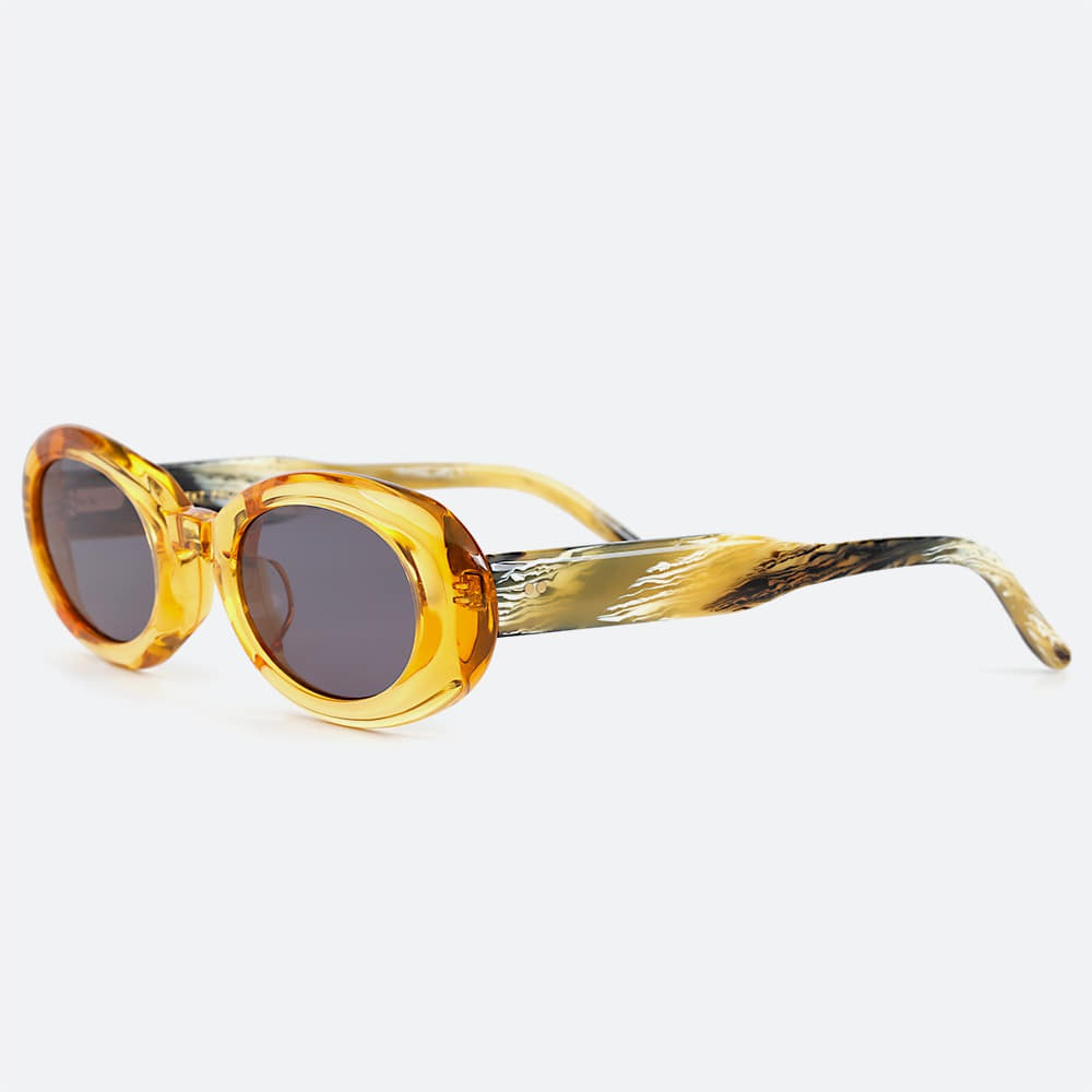 세컨아이즈-프로젝트프로덕트 FS3 C07 투명 옐로우 라운드 뿔테 오벌 여자 남자 선글라스